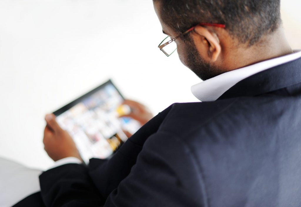 Lawyer Using Tablet