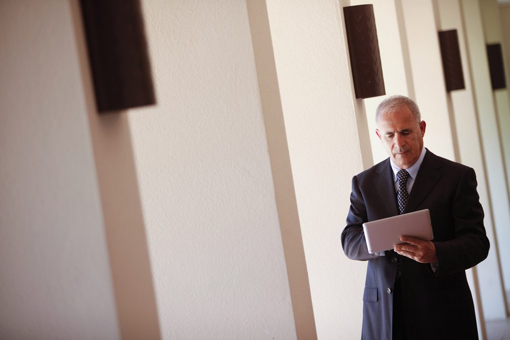 Lawyer Using Tablet