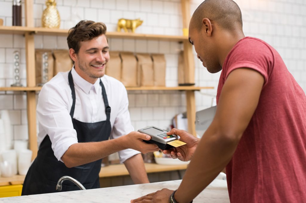 Customer Using POS System